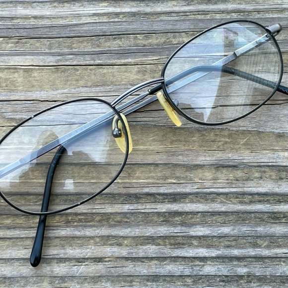 Bulova Signature London Eyeglasses Frame Black Pewter Glasses Handmade in Italy - Picture 2 of 12